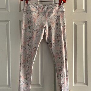 "THE FREE YOGA" brand yoga pants / leggings - Large - patterned blue pink grey